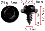 Саморез с пресс-шайбой GM 11500994 6.1x14.3x16.8 mm
