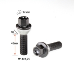 Болт M14X1,25X40 Черный Цинк вращ.Конус с выступом ключ 17C17F40 BA