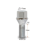 Болт M12x1,50х24 Хром, Конус с выступом 1807-24 Cr