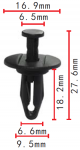 GM 1636632, 20687704 клипса  9.3x17.7x16.9mm