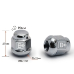 Гайка M12X1,50 Хром высота 27 мм Сфера с выступ., закр., ключ 19мм 401145 B Cr