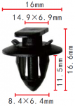 Fiat 14191180 клипса  8.9x11.5x16mm