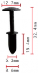 Клипса  5.3x15.4x12.7mm