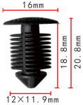 RENAULT 7703077096 клипса  12x18.8x16mm