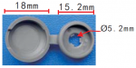 Заглушка под саморез черная клипса 18mm 15.2mm d4.1mm (10702070/031018/0147387, Китай)