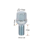 Болт M12X1,50X21 Цинк Сфера с выступом ключ 17 мм S17A21 Z