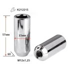 Гайка M12X1,25 Хром высота 57 мм Конус, внутр. 15мм шестигран., D=23мм DHE23B57 Cr