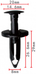 GM,FORD 11518017, W708530-S300 клипса  8x26.6x20mm