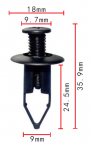 MAZDA,TOYOTA 90467-09101, 52531-35010-CO, 52531-35010-O, 90467-09181-A1 клипса 9x24.5x18mm