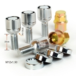 К-т секретных болтов M12X1,50X25  Хром Сфера, вращ. кольцо, хром.пласт. Колпачок, 2 кл. 385100X2