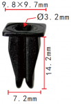 MERCEDES 0009881625 Клипса d3.2mm 7.2x14.2x9.8x9.7mm