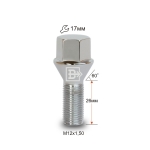 Болт M12x1,50х26 Хром, Конус с выступом 1807-26 Cr