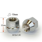 Гайка M12X1,50 Цинк высота 22 мм Конус с выступ., откр., кл.19мм 400045 L Z D14 Z