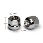 Гайка M12X1,50 Хром высота 18 мм Сфера с выступ., откр., кл.19мм R=12мм 400045 B Cr D14R Cr