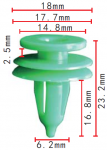 VAG, VW, AUDI 6503204 клипса  7.5x16.8x18mm