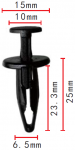 GM,FORD 15681408, N803709S клипса  6.5x23.3x15mm