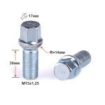 Болт S17M30 Z M15X1,25X30 Цинк Сфера с выступом, ключ 17