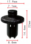 Toyota 90467-09139 клипса  8.8x14.4x17.9mm