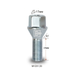 Болт M12X1,50X24 Цинк Конус с выступом ключ 17 мм Degree 8.8  C17A24 V