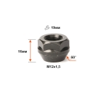 Гайка 400045 Z BA M12X1,50 Цинк Черный высота 16 мм Конус с выступ., откр., кл.19мм Д/АДАПТЕРОВ