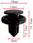 NISSAN  01553-09611, 01553-10501, 90467-08185  клипса  8x13.2x18mm