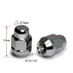 Гайка M12X1,50 Хром высота 35 мм Конус с выступ., закр., кл.21мм 901445 Cr