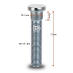 Шпилька забивная M14X1,50 (Lрезьб.части=58мм, Dзабив.=16,3мм, Lзабив.=12мм) Цинк LC100 BCRP163D70