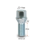 Болт M14X1,25X25 Цинк Конус с выступом ключ 17 мм C17F25 Z