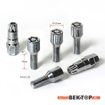 К-кт болтов секр. 252110F2 M12X1,25X28 Тройной никель/хром Конус, Dголовы=20мм, внутр. универс. кл. 