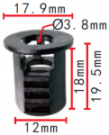 Toyota 90467-05145 (TF8) Клипса  12x18x17.9mm  d3.8mm