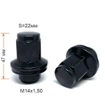 Гайка 734848 BA M14X1,50 Черный Хром высота 47 мм Прессшайба Toyota LC100, 200, LeXus 570 Dнос=22мм 