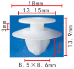 Mitsubishi MR435918, MN112024 клипса  9.4x9x18mm