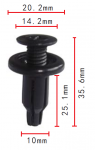 Honda 91502-SP0-003, 94530624, 0940909303 клипса 10x25x20mm