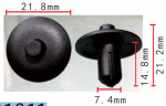 VW, VAG, AUDI 4D0807300 Клипса  7.4x14.8x21.8mm