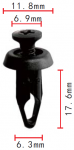 GM 22657634 клипса  6.3x17.6x11.8mm