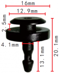 NISSAN  66820-60R10 клипса  4.1x13.1x16mm