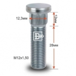Шпилька забивная M12X1,50 (Lрезьб.части=28мм, Dзабив.=12,3мм, Lзабив.=12мм) Цинк CRP123A28