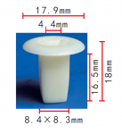 TOYOTA,MITSUISHI,NISSAN90189-06001,M-098145,M088341,MS480013,01281-00023 клипса 8.4x16.5x17.9mm d4.4