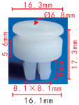 SUBARU 94019-FA070 клипса  8.1x8x16.3mm d6.8mm