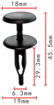 GM 3540858 клипса  6.5x28.9x18.8mm