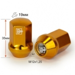 Гайка M12X1,25 Золото хром высота 35 мм Конус с выступ. кл.19мм 801444 GD-Cr