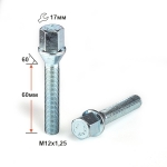Болт C17B65 Z M12X1,25X60 Цинк Конус с выступом ключ 17 мм