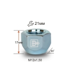 Гайка M12X1,50 Хром высота 17 мм Конус, откр., ключ 21мм 700045 Cr