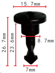 VW, VAG, AUDI  N90642001 клипса 8.7x23.6x15.7mm