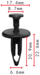 CHRYSLER,GM 6501925, 10134407 клипса  6.6x20.9x17.4mm