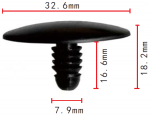 CHRYSLER 2998430 клипса 7.9x16.6x32.6mm