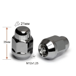 Гайка M12X1,25 Хром высота 35 мм Конус с выступ., закр., кл.21мм 901444 Cr