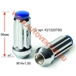 Гайка 307848 Cr M14X1,50 Хром, высота 56мм, Конус, закр., 7-шлиц. с внутр.резьбой (ключ K212207SD) К