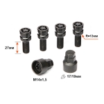 К-кт болтов секр. 684105F2 BC M14X1,50X27 Черный хром Сфера, универс. кл. 17-19мм