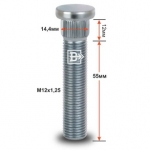 Шпилька забивная M12X1,25 (Lрезьб.части=55мм, Dзабив.=14,4мм, Lзабив.=12мм) Цинк CRP144B55